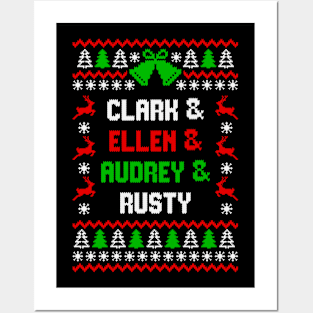 Christmas Vacation Clark Ellen Rusty Audrey Eddie Funny T-Shirt Posters and Art